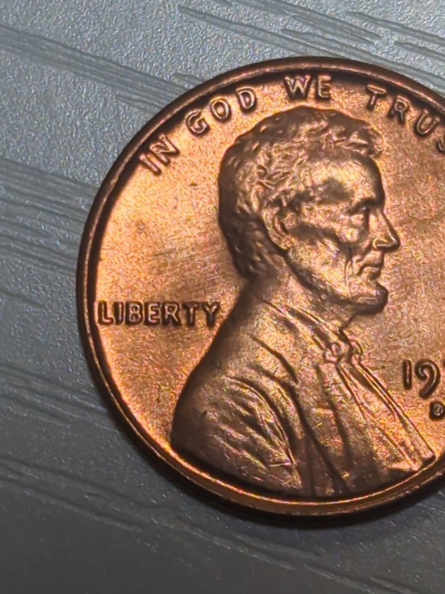 1976 penny Doubled Die Obverse close-up showing letter doubling on LIBERTY inscription